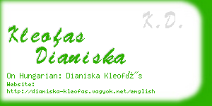 kleofas dianiska business card